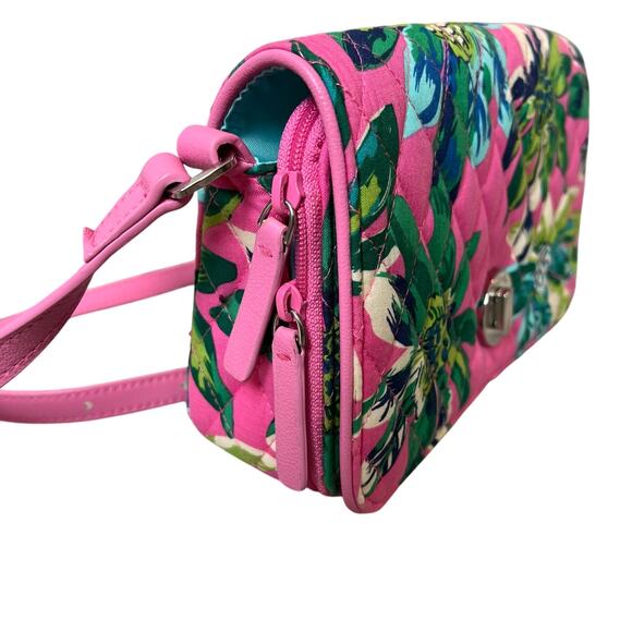 Vera Bradley Tropical Paradise Turnlock Crossbody Bag Wallet - Picture 5 of 8